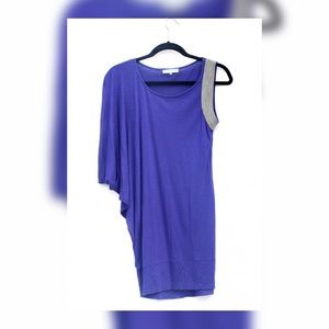 One Shouldered 100% Rayon Blouse w/ Beading Detail